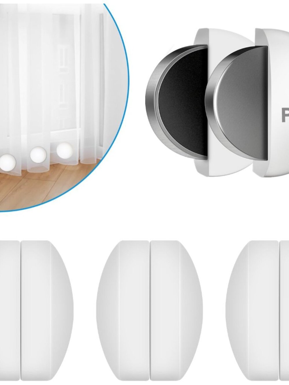 8 Pack Shower Curtain Weights, Magnetic Curtain Weights, 4 Pairs